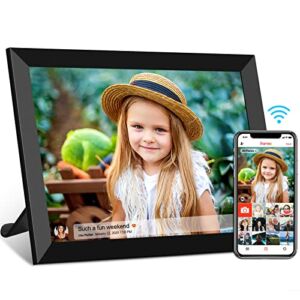 FRAMEO Digital Photo Frame 10.1 inch WiFi Smart Frame HD IPS Touch Screen, 16GB Storage, Auto-Rotate, Wall-Mountable, Easy Setup to Share Photos & Videos via Free App from Anywhere