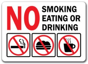 No Smoking Eating Or Drinking Sign with Graphic – 10″ X 14″ OSHA Safety Sign