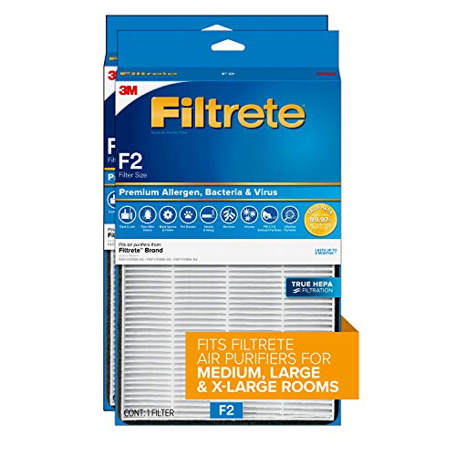 Filtrete F2 Room Air Purifier Filter, True HEPA Premium Allergen, Bacteria, and Virus, 13 in. x 8.2 in., 2-Pack, works with devices: FAP-C02WA-G2, FAP-C03BA-G2, FAP-T03BA-G2 and FAP-SC02N | The Storepaperoomates Retail Market - Fast Affordable Shopping