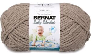Bernat Baby Blanket BB Baby Sand Yarn – 1 Pack of 10.5oz/300g – Polyester – #6 Super Bulky – 220 Yards – Knitting/Crochet