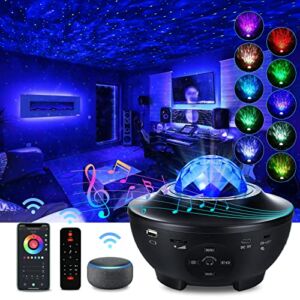 Galaxy Projector Star Projector Night Lights for Bedroom with Music Speaker & Remote Control Work with Smart App & Alexa,Galaxy Light Projector for Bedroom Ceiling for Baby Kids Adult Boys Room Decor…