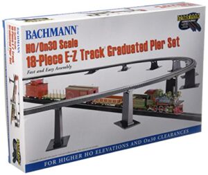 Bachmann Trains 18 PC. E-Z TRACK GRADUATED PIER SET – For Use with HO or On30 Scale E-Z Track , White