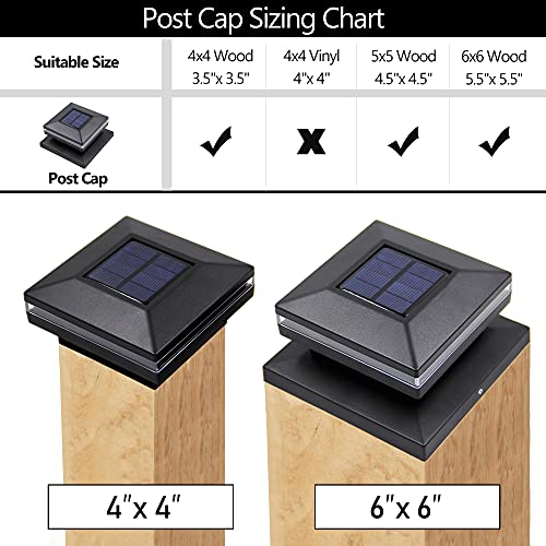 MAGGIFT 15 Lumen Solar Post Lights, Outdoor Post Cap Light for Fence Deck or Patio, Solar Powered Caps, Warm White High Brightness SMD LED Lighting, Lamp Fits 4×4, 5×5 or 6×6 Wooden Posts, 6 Pack | The Storepaperoomates Retail Market - Fast Affordable Shopping