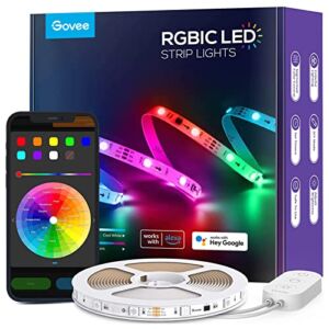 Govee RGBIC Alexa LED Strip Lights, Smart Segmented Color Control, 16.4ft WiFi, App LED Lights Work with Alexa and Google Assistant, Music Sync, Color Changing Lights for Bedroom, Desk and Kitchen