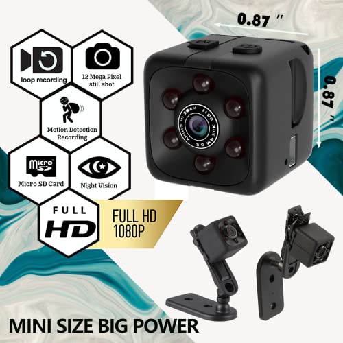 Hidden Spy Camera Mini Wireless Small 1080P Security Camera Camaras Espias Ocultas Motion Activated Detection Night Vision Small Indoor Outdoor Nanny Cam for Cars Home Apartment Gift Exclude SD Card | The Storepaperoomates Retail Market - Fast Affordable Shopping