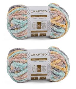 Crafted By Catherine Chunky Heather Multi Yarn – 2 Pack, Rainbow Multi, Gauge 6 Super Bulky