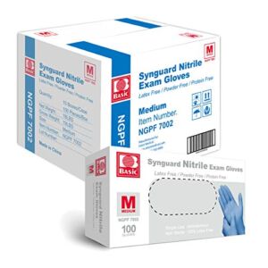 Basic Medical Blue Nitrile Exam Gloves – Latex-Free & Powder-Free – NGPF-7002 (Case of 1,000), Medium