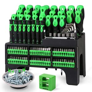 SWANLAKE GARDEN TOOLS 118PCS Magnetic Screwdrivers Set With Plastic Ranking,Tools For Men