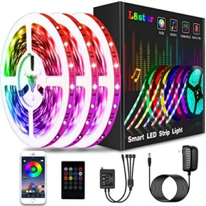Led Lights for Bedroom, L8star 50ft Rgb Led Strip Lights with Bluetooth and Remote Control Sync to Music