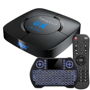 Android Tv Box 10.0 4GB RAM 64GB ROM with Dual WiFi 2.4G 5G Allwinner H616 Tv Box Support 3D 4K 6K HDR H.265 BT 4.1 with Mini Keyboard