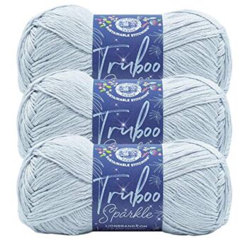 (3 Pack) Lion Brand Yarn Truboo Sparkle Bamboo Yarn, Star | The Storepaperoomates Retail Market - Fast Affordable Shopping