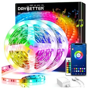60ft DAYBETTER Smart Led Lights,5050 RGB Led Strip Lights Kits with Remote, App Control Timer Schedule Led Music Strip Lights(2 Rolls of 30ft)