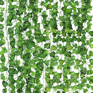 CEWOR 14 Pack 98 Feet Fake Ivy Leaves Artificial Ivy Garland Greenery Garlands Hanging Plant Vine for Wedding Wall Party Room Astethic Stuff Decor Christmas