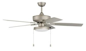 Craftmade 52″ Outdoor Pro Plus OP119PN5 Wet Rated Fan with 18W Dimmable LED Light Kit in Painted Nickel with ABS Painted Nickel Blades