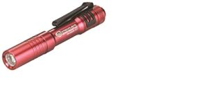 Streamlight 66602 250-Lumen MicroStream USB Rechargeable Pocket Flashlight, Clear Retail Packaging, Red