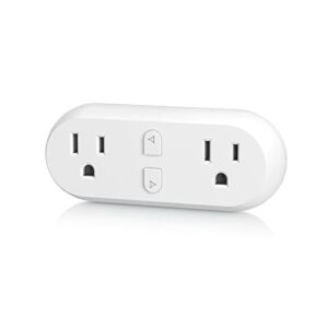 HBN WiFi Heavy Duty Dual Outlet Smart Plug with Individual Control, No Hub RequiredWhite, Compatible with Alexa and Google Assistant, 2.4 Ghz Network Only