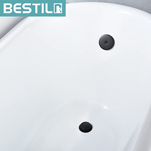 BESTILL Tip-Toe Bathtub Drain and Overflow Plate, Matte Black | The Storepaperoomates Retail Market - Fast Affordable Shopping
