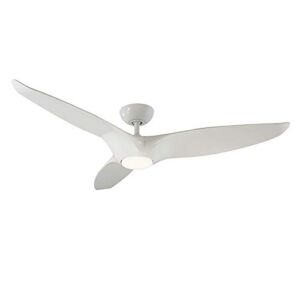 Morpheus III Smart Indoor and Outdoor 3-Blade Ceiling Fan 60in Gloss White with 3000K LED Light Kit and Remote Control works with Alexa, Google Assistant, Samsung Things, and iOS or Android App