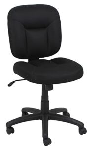 Amazon Basics Upholstered, Low-Back, Adjustable, Swivel Office Desk Chair, Black