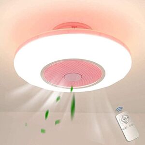 BAMBW Light Ceiling Fan, Modern LED Ceiling Chandelier with Light and Bedroom Ceiling Lighting with Remote Control(Color:Pink)