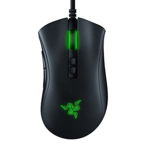 Razer DeathAdder V2 Gaming Mouse: 20K DPI Optical Sensor – Fastest Gaming Mouse Switch – Chroma RGB Lighting – 8 Programmable Buttons – Rubberized Side Grips – Classic Black