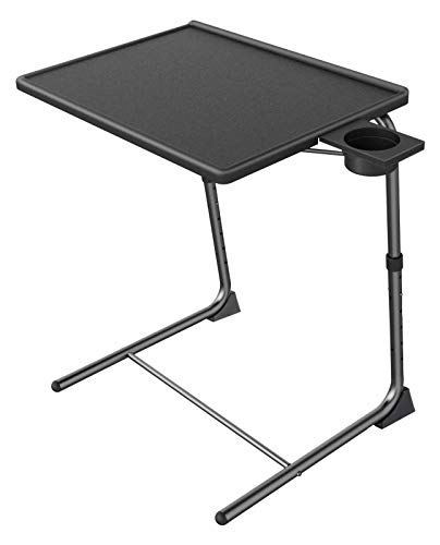 Adjustable TV Tray Table – TV Dinner Tray on Bed & Sofa, Comfortable Folding Table with 6 Height & 3 Tilt Angle Adjustments (Black) | The Storepaperoomates Retail Market - Fast Affordable Shopping