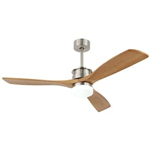 Bella Depot 52-inch Ceiling Fan with Remote, Solid Wood Blades Ceiling Fan with 6-Speed, DC Motor, Dimmable, Reversible, Timing Option (Brushed Nickel)