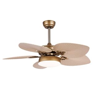 ZLXDP Ceiling Fan with LED Light and Control Tri-Color Change Silent Copper Motor Wind Speeds Adjustable