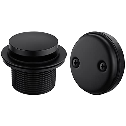 Anpean Brass Tip-Toe Bathtub Drain Trim Kit with Basket Strainer and Two Hole Overflow Faceplate, Matte Black | The Storepaperoomates Retail Market - Fast Affordable Shopping