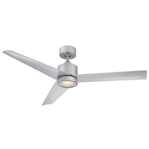 Lotus Smart Indoor and Outdoor 3-Blade Ceiling Fan 54in Titanium with 3000K LED Light Kit and Remote Control works with Alexa, Google Assistant, Samsung Things, and iOS or Android App