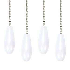 Mcredy 4 PCS Ceiling Fan Chain Pulls,White Pull Chain Extension for Ceiling Light Fan Chain