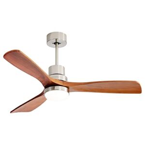 BANSA ROSE Ceiling Fan wigh Lights, 52″ Ceiling Fan with Remote Control and 3 Blades, Noiseless Reversible DC Motor,Silver