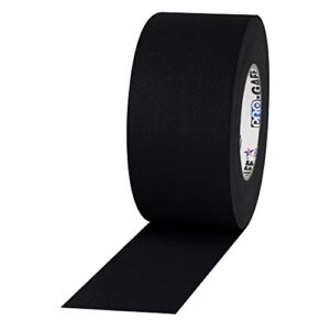 ProTapes Pro Gaff Premium Matte Cloth Gaffer’s Tape With Rubber Adhesive, 11 mils Thick, 55 yds Length, 3″ Width, Black (Pack of 1)