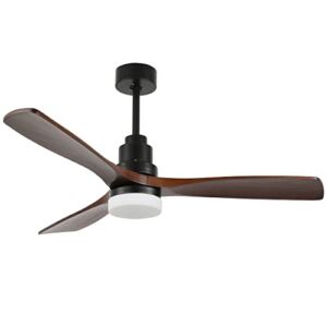 Bella Depot 52-inch Ceiling Fan with Remote, Solid Wood Blades Ceiling Fan with 6-Speed, DC Motor, Dimmable, Reversible, Timing Option
