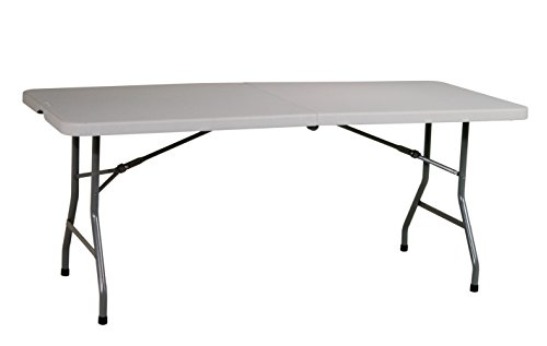 Office Star Resin Rectangle Center-Folding Portable Table for Picnics, Camping, and Tailgating, 6 Feet | The Storepaperoomates Retail Market - Fast Affordable Shopping