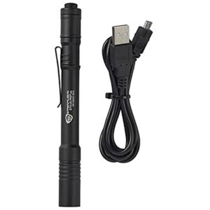 Streamlight 66134 Stylus Pro USB 350-Lumen Rechargeable LED Pen Light with USB Cord & Nylon Holster – Black