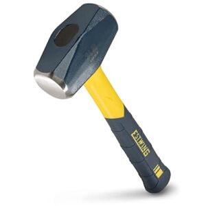 ESTWING Sure Strike Drilling/Crack Hammer – 3-Pound Sledge with Fiberglass Handle & No-Slip Cushion Grip – MRF3LB