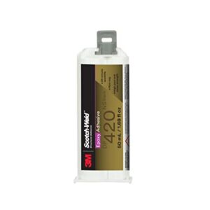 3M Scotch-Weld Epoxy Adhesive DP420, Black, Two-Part Epoxy Structural Adhesive, High Impact and Fatigue Resistant, Maintains Bond Strength, 50 mL (1.69 fl oz) Duo-Pak, 12/Case