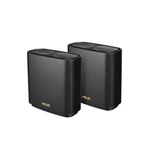 ASUS ZenWiFi AX6600 Tri-Band Mesh WiFi 6 System (XT8 2PK) – Whole Home Coverage up to 5500 sq.ft & 6+ rooms, AiMesh, Included Lifetime Internet Security, Easy Setup, 3 SSID, Parental Control, Black