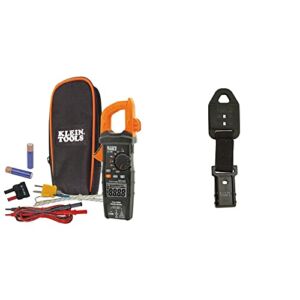 Klein Tools CL700 Autoranging Digital Clamp Meter, TRMS 600Amp, AC/DC Volts, Current, LOZ, Continuity, Frequency, NCVT, Temp, More, 1000V & 69417 Rare-Earth Magnetic Hanger, with Strap