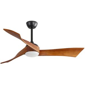 52″ Noiseless Ceiling Fan with Remote,6 Speed DC Motor and Energy Efficient Indoor Low Profile Ceiling Fan for Living Room, Bedroom, Basement