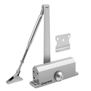Onarway Door Closer / Closure Adjustable Automatic Size 3 Spring Hydraulic Aluminum Alloy Body for Residential and Light Commercial Use for Door Weights 99~132 Lbs, Easy Install