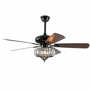 52″ Crystal Ceiling Fan Light 3-Speed 5 Blades Energy Saving & remote control for Bedroom Living Room Kitchen