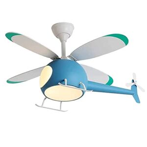 Aircraft Helicopter Fan Light, Smart Ceiling Fan with Lights, Remote Control Timing, Stepless Dimming, Bedroom Fan LED 40W, for Kids Room