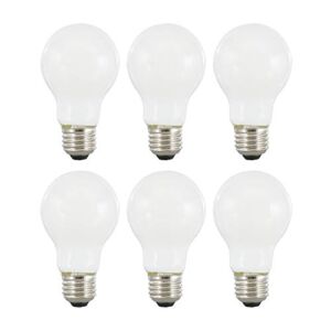 SYLVANIA LED TruWave Natural Series A19 Light Bulb, 60W Equivalent, Efficient 8W, 800 Lumens, Medium Base, Dimmable, Frosted, 2700K, Soft White – 6 Pack (40813)
