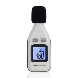 NOYAFA Decibel Meter, MAX Date Lock 30-130dB Measurement Range with Automatic Backlight Sensing and LCD Display Mini Digital Sound Level Meter Suitable for Offices, Traffic Roads, Classrooms etc.