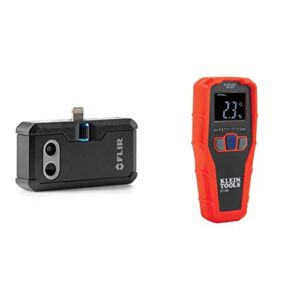 FLIR ONE Pro – iOS – Professional Grade Thermal Camera for Smartphones & Klein Tools ET140 Pinless Moisture Meter for Non-Destructive Moisture Detection in Drywall, Wood, and Masonry