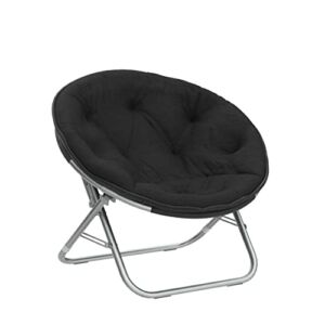 Urban Shop Faux Fur Saucer Chair, One Size, Black