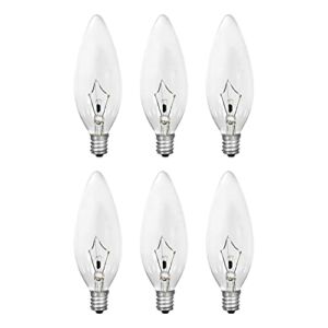 SYLVANIA Incandescent Double Life Light Bulb, B10, 40W, Candelabra Base, 320 Lumens, 2850K, Clear, Soft White – 6 Pack (18749)