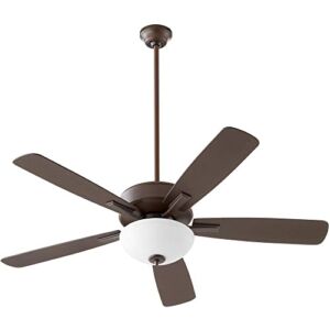 Milky Whey 5 Blade Ceiling Fan with Light Kit in Transitional Style-17.25 inches Tall and 52 inches Wide Oiled Bronze Oiled Bronze/Weathered Oak Milky Whey 5 Blade Ceiling Fan with Light Kit in